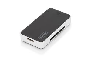 Digitus DA-70330-1 USB-kaartlezer smartphone/tablet USB 3.0, USB-A, Micro-USB 2.0 Zwart/wit