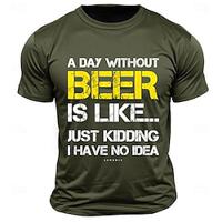 een dag zonder bier is maar een grapje grappig T-shirt met letterprint heren grafisch katoenmix t-shirt sport klassiek shirt korte mouw comfortabel T-shirt zomer lente mode designer kleding Lightinthebox