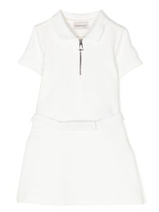 Moncler Enfant robe ceinturée à manches courtes - Blanc