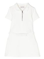 Moncler Enfant robe ceinturée à manches courtes - Blanc