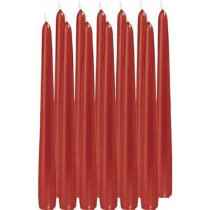 Dinerkaarsen/kandelaarkaarsen Cello - 12x stuks - rood - Gotisch - 25 cm