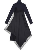 MM6 Maison Margiela robe mi-longue spliced à bords en dentelle - Noir
