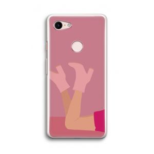 Pink boots: Google Pixel 3 Transparant Hoesje