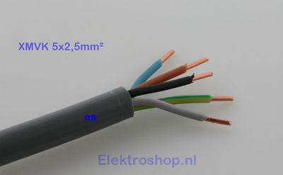 Buitenkabel 5 x 2,5mm voor boven de grond 1 meter