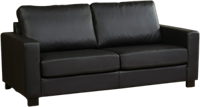 Zwarte leren moderne 3-zitsbank Energy - poot hout bruin - Toledo Leer Nero (zwart leer)