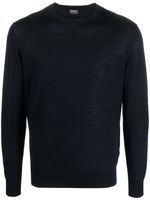 Zegna crew-neck wool jumper - Bleu