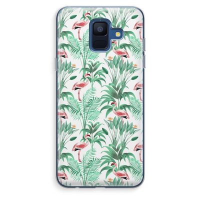 Flamingo bladeren: Samsung Galaxy A6 (2018) Transparant Hoesje