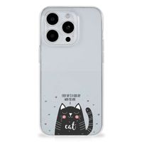 iPhone 15 Pro Telefoonhoesje met Naam Cat Good Day