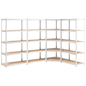 The Living Store Opbergrek - Rechthoekig Schap - 90 x 40 x 180 cm - Zilver