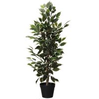 Kunstplant Ficus groen/wit 95 cm