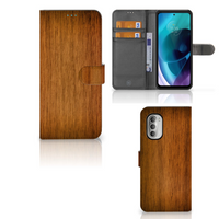 Motorola Moto G51 5G Book Style Case Donker Hout