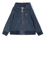 Diesel Kids hoodie en jean à plaque logo - Bleu