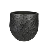 Ter Steege Plantenpot - antiek look - keramiek - zwart - 18 x 16 cm   -