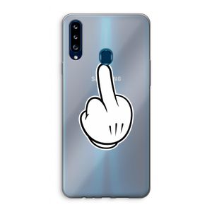 Middle finger black: Samsung Galaxy A20s Transparant Hoesje