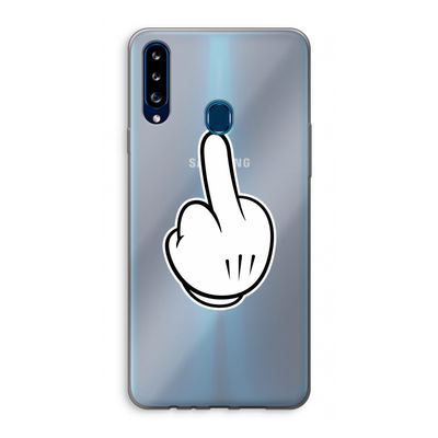 Middle finger black: Samsung Galaxy A20s Transparant Hoesje