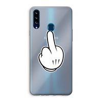 Middle finger black: Samsung Galaxy A20s Transparant Hoesje