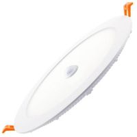 LED Downlight Slim - Facto Dury - PIR Bewegingssensor 360° + Dag en Nacht Sensor - Aanpasbare Vermogen - Aanpasbare Kleur - Inbouw - Rond - Mat Wit - OSRAM LEDs