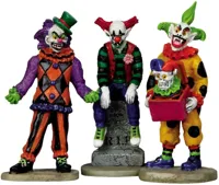 Lemax evil sinister clowns, set of 3 halloween figuur Spooky Town 2011