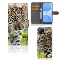 OPPO A73 5G | Telefoonhoesje | Met pasjeshouder | Baby Luipaard