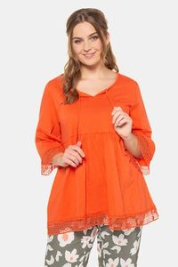 Ulla Popken Tuniek, wijd uitlopende 3/4 mouwen - Grote Maten