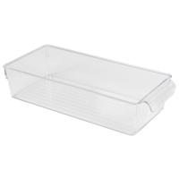 Koelkast/keuken organizer bak - transparant - kunststof - L32 x B15 x H7 cm - groente lade