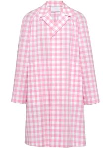 Prada manteau en coton à carreaux vichy - Rose