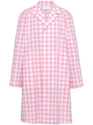 Prada manteau en coton à carreaux vichy - Rose