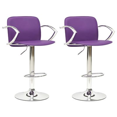 Vidaxl Barkrukken 2 St Kunstleer Paars