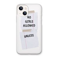 No Girls Allowed Unless: iPhone 13 mini Transparant Hoesje