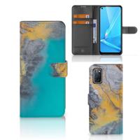 OPPO A72 | OPPO A52 | Bookcase | Marble Blue Gold | Portemonnee hoesje