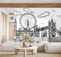 Tekening van London city fotobehang