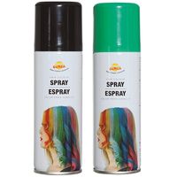 Carnaval verkleed haar verf/spray - zwart en groen - spuitbus - 125 ml