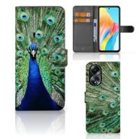 OPPO A58 4G | Telefoonhoesje | Met pasjeshouder | Pauw