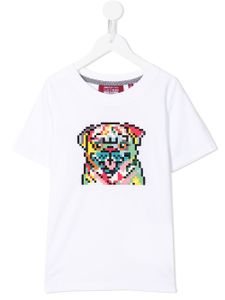 Mostly Heard Rarely Seen 8-Bit t-shirt Mini Rainbow Pug - Blanc