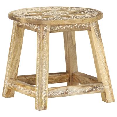 Kruk handgeschilderd 38x38x35 cm massief mangohout