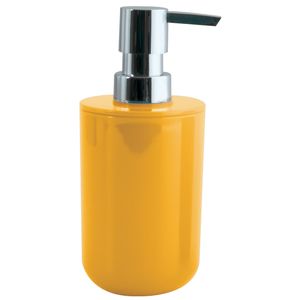 MSV Zeeppompje/dispenser Porto - PS kunststof - saffraan geel/zilver - 7 x 16 cm - 260 ml   -