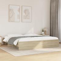 Bedframe zonder matras 200x200cm spaanplaat sonoma eikenkleurig