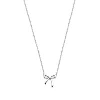 Gerhodineerd 925 Zilveren Collier met Strik - 41, 43 en 45cm Verstelbare Draaglengte, 1.2mm Schakelbreedte