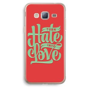 Turn hate into love: Samsung Galaxy J3 (2016) Transparant Hoesje
