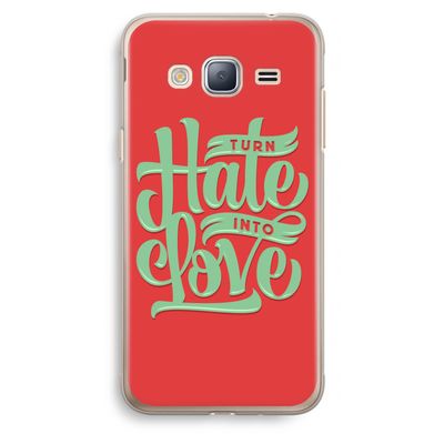 Turn hate into love: Samsung Galaxy J3 (2016) Transparant Hoesje