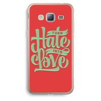 Turn hate into love: Samsung Galaxy J3 (2016) Transparant Hoesje