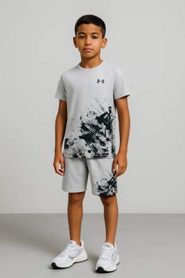 Under Armour Tech Graphic Zomerset Kids Grijs/Zwart - Maat 140 - Kleur: ZwartGrijs | Soccerfanshop