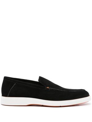Santoni mocassins Drain en daim - Noir