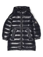 Moncler Enfant doudoune à patch logo - Bleu