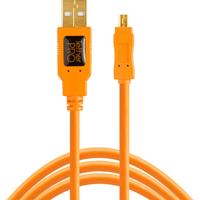 Tethertools TetherPro USB 2.0 to Mini-B 8-Pin, 15' (4.6m), High-Visibility Orange - thumbnail
