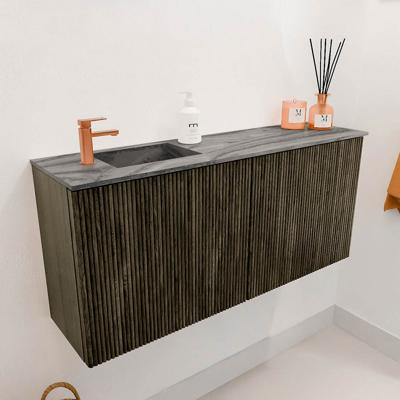 Toiletmeubel Mondiaz Joya Dlux | 90 cm | Meubelkleur Shadow | Faye wastafel Sombra Wasbak Links | 1 kraangat