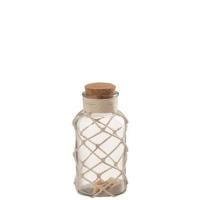 J-Line Decoratie Vaas Sand Schelpen Glas Transparent Medium