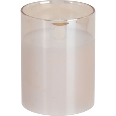 Luxe LED kaars - in glas - warm wit - D7,5 x H10 cm