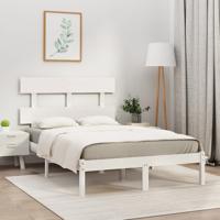 Bedframe massief hout wit 160x200 cm