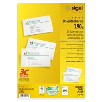 Visitekaart sigel 85x55mm blanco 190gr wit